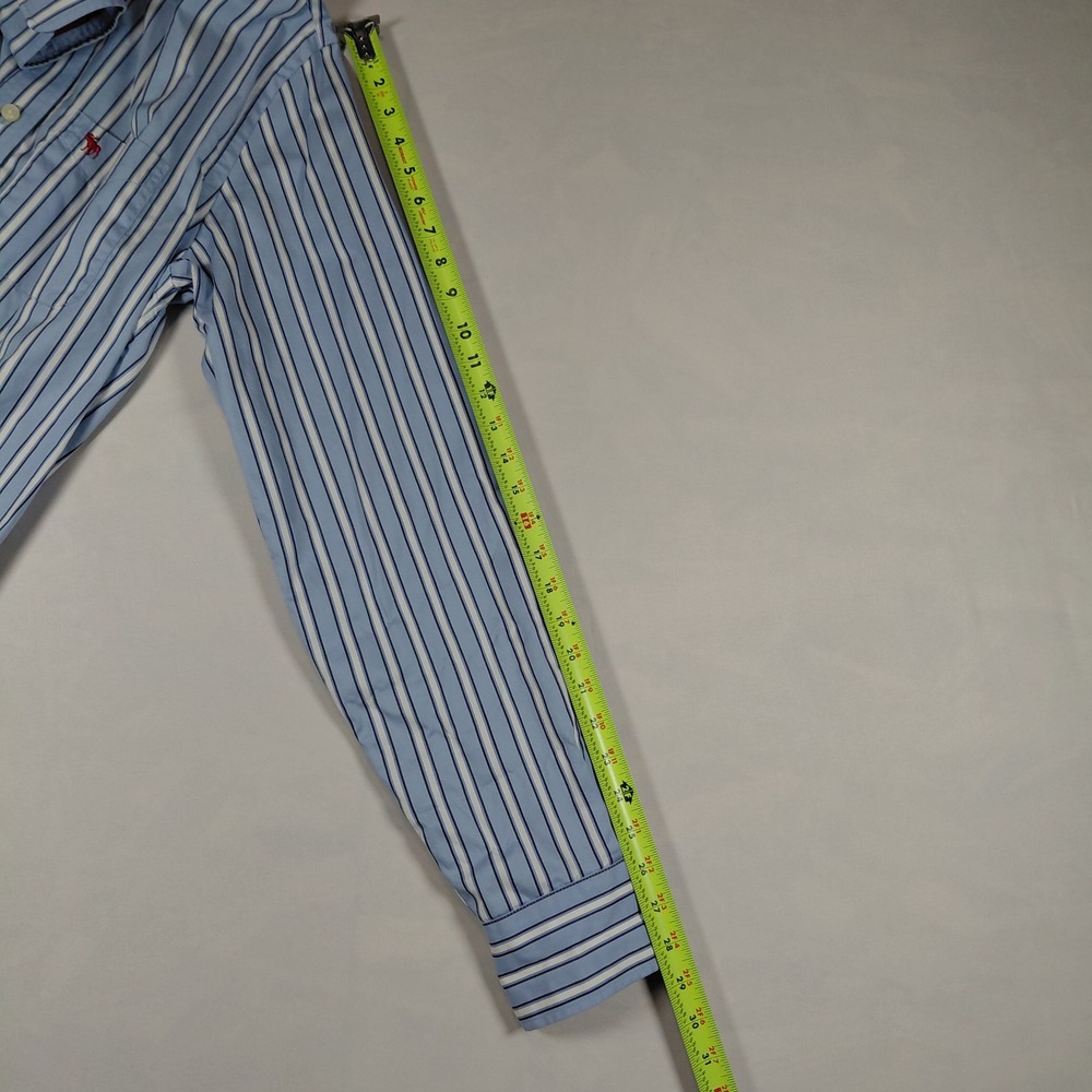 Ezra Fitch Abercrombie & Fitch Mens Large Blue Striped Long Sleeve Button Down - Picture 10 of 12
